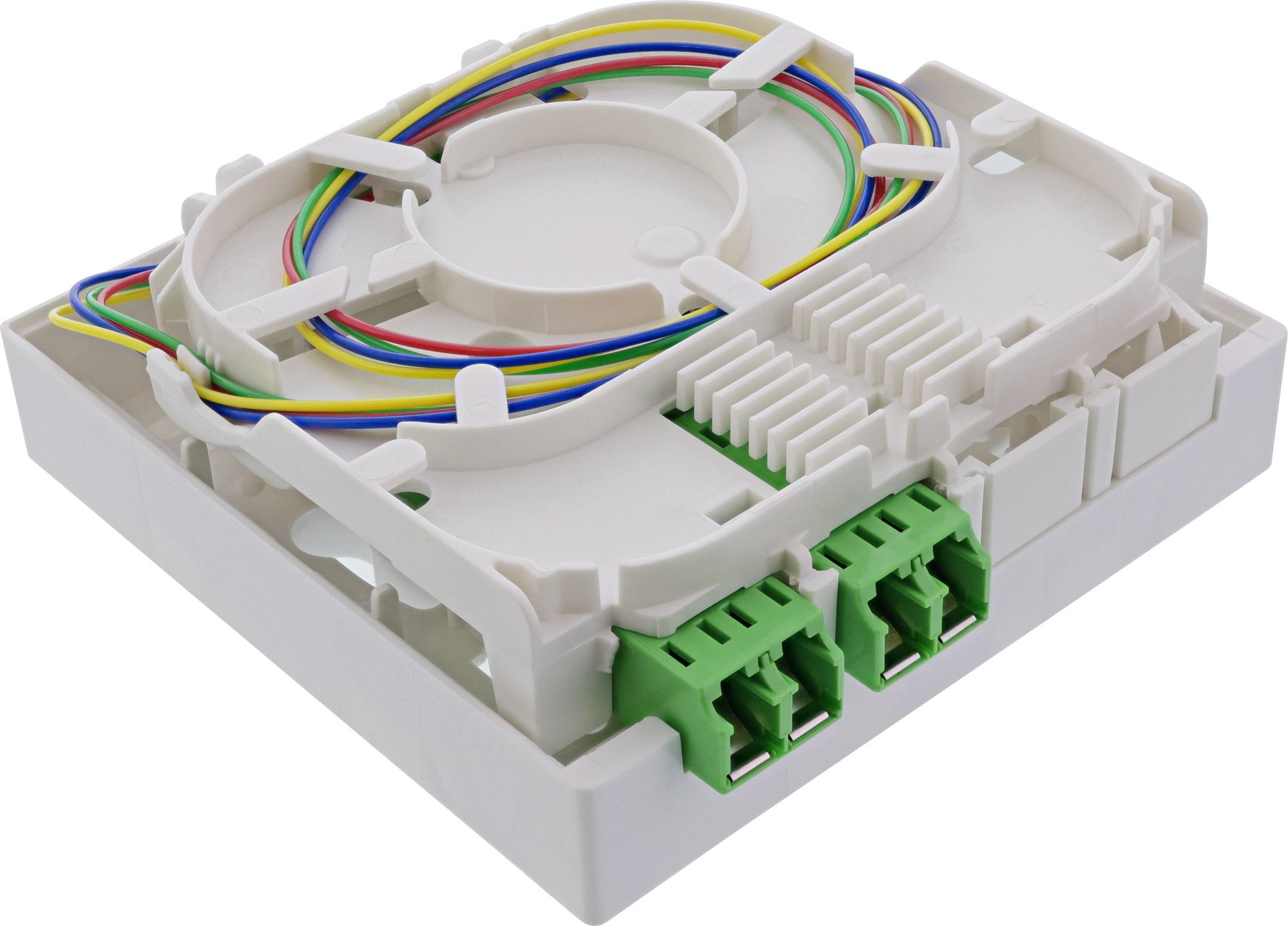 Kuti lidhëse FTTH InLine, 4x LC APC, fibër 40 m, e bardhë