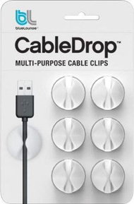 Mbajtëse kabllosh Bluelounge CableDrop, 6 copë, vetëngjitëse, të bardha