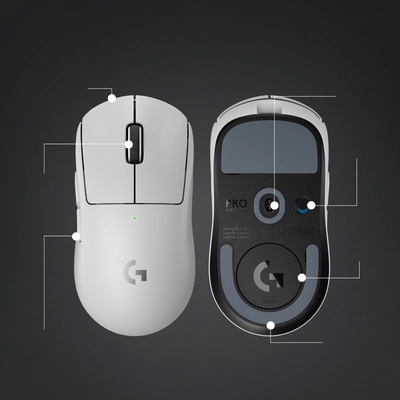 Maus Logitech G Pro X Superlight 2 Wireless, i bardhë
