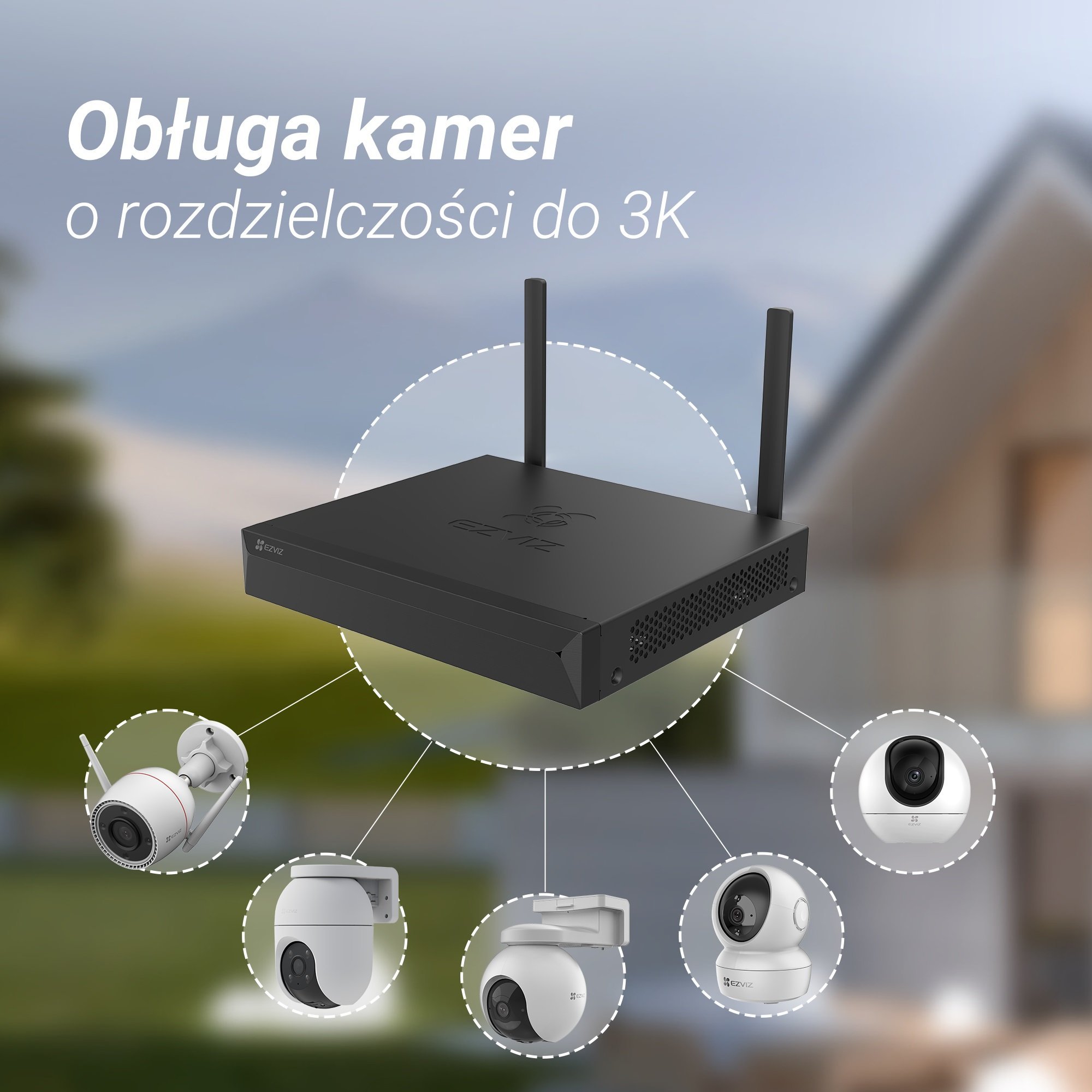 NVR wireless Ezviz X5S CS-X5S(4W), 4 kanale, 3K, 50Mbps, i bardhë 3