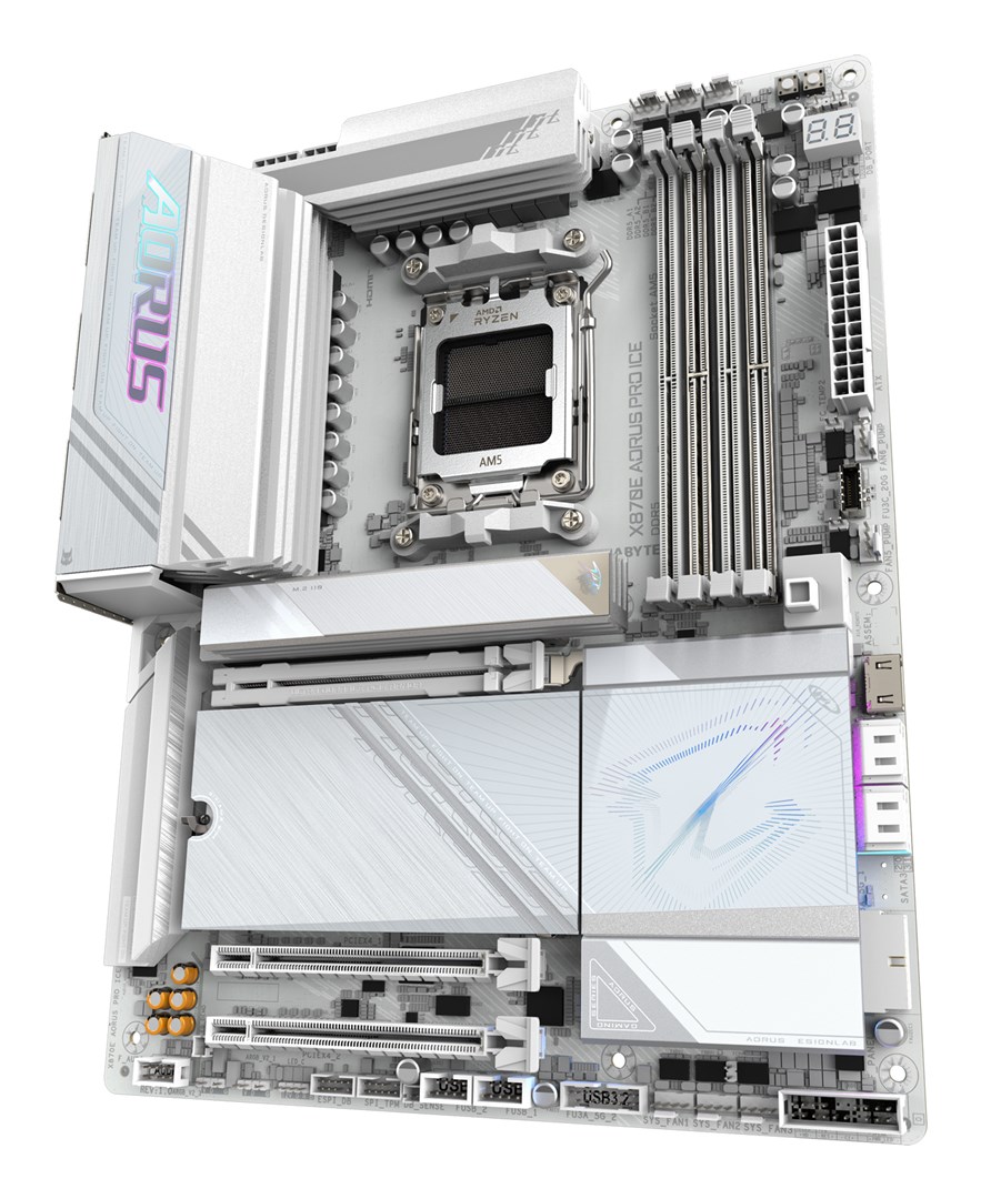 Pllakë amë Gigabyte X870E Aorus Pro Ice, AMD AM5, 4x DDR5, e bardhë