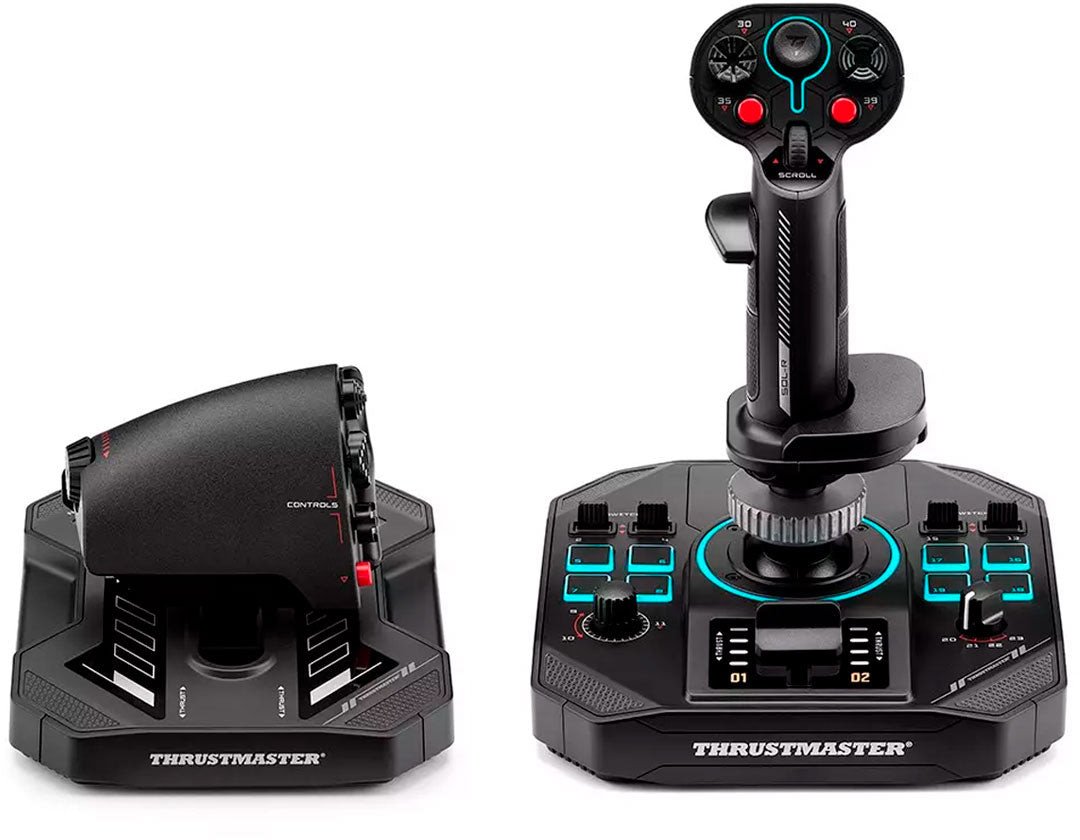 Kontroller fluturimi Thrustmaster Sol R 4 HOTAS, për PC, me LED RGB, i zi