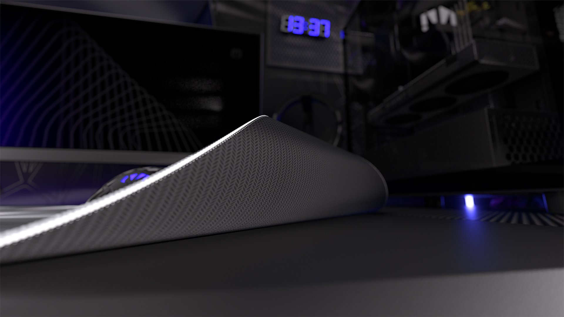 Mousepad gaming Endorfy Crystal Black L, 450x400mm, kundër rrëshqitjes, i zi e bardhë