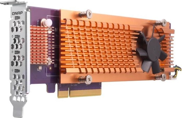 Kарта за проширување QNAP QM2-4P-384, PCIe 3.0 x8, 4x M.2 NVMe, црна