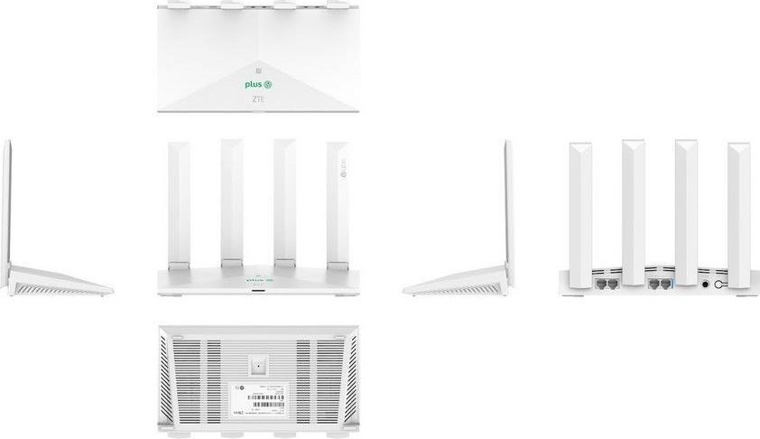 Router ZTE T3000 IDU, Wi Fi 6 AX3000, 3000 Mbps, i bardhë