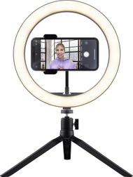 Dritë ring LED Trust Maku+ 2in1 24881, 10", tripod, e bardhë