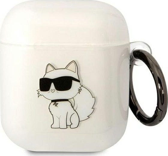 Këllëf për AirPods Karl Lagerfeld KLA2HNCHTCT Ikonik Choupette, për AirPods 1 dhe 2, transparent