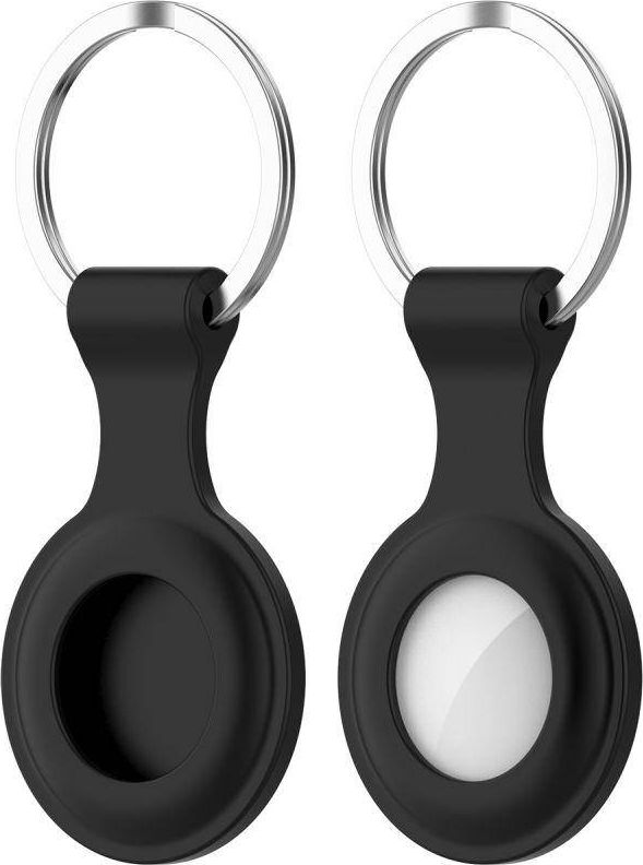 Mbajtëse silikoni Tech-Protect Icon për Apple AirTag, me unazë, e zezë