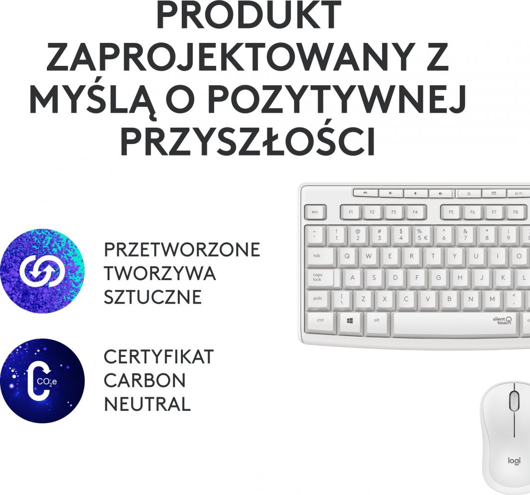 Set Logitech MK295 Silent, i bardhë