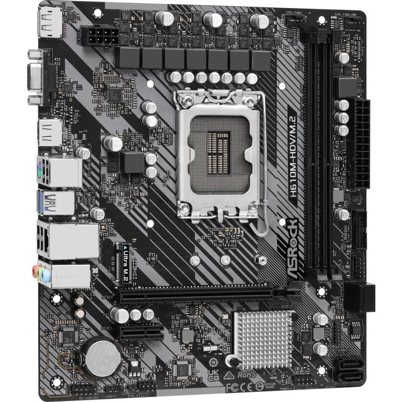 Pllakë amë Asrock H610M HDV M.2 R2.0, Intel H610, LGA1700, Micro ATX