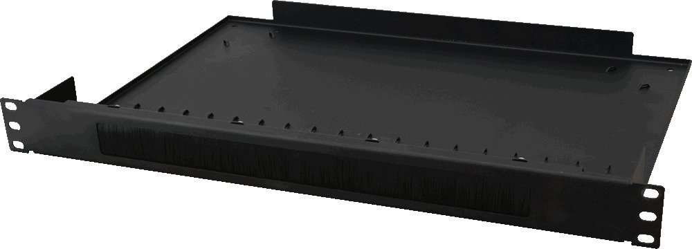 Панел со четки со полица PULSAR RAPS-1P, 1U, за RACK 19\" кабинет, црн