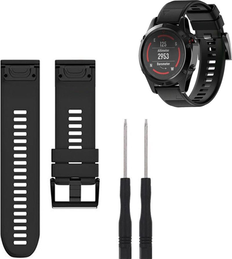 Rrip silikoni për Garmin Fenix ​​5, i zi