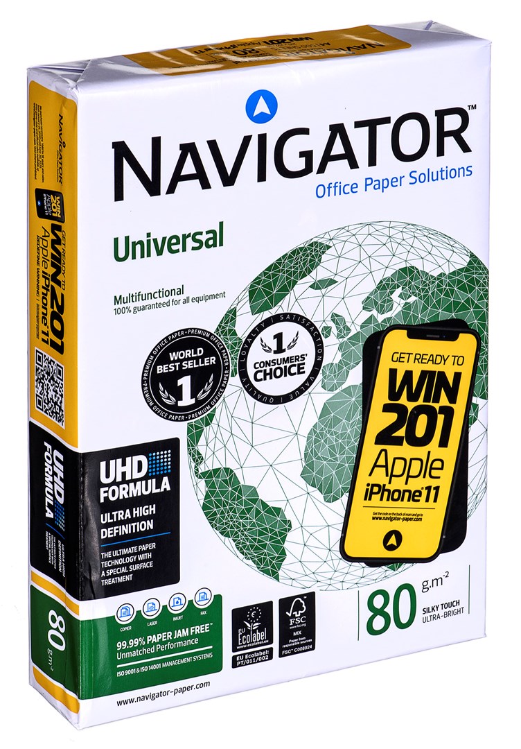 Letër fotokopie Navigator Universal A4, 80 g/m², 500 fletë, e bardhë