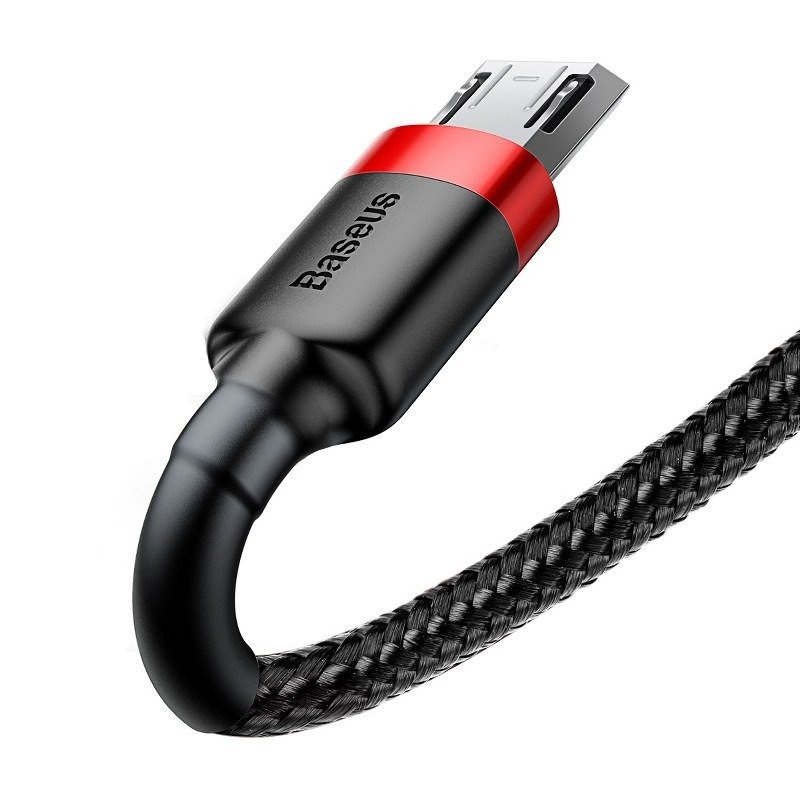 Kabllo USB Baseus CAMKLF C91, USB A në microUSB, 2 m, e zezë kuqe