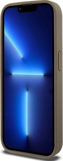 Mbulesë telefoni DKNY DKHMP14LPSHRPSW për iPhone 14 Pro 6.1", hardcase lëkurë, MagSafe, kafe