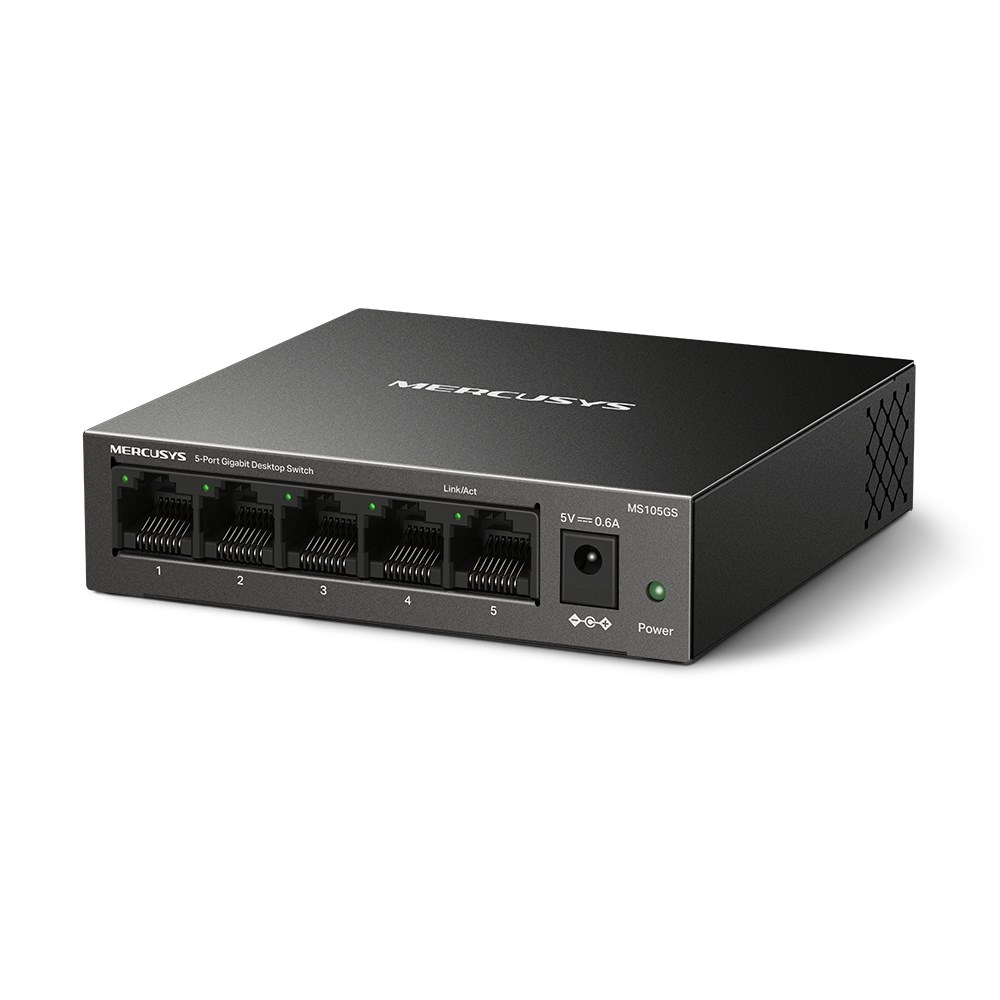 Switch rrjeti Mercusys MS105GS, 5 porta Gigabit, 10 100 1000 Mbps, metalik