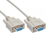 Kabllo null modem InLine DB9, 2m, gri