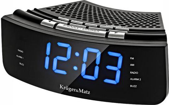 Radio orë Kruger &amp; Matz KM 813, alarm, e zezë