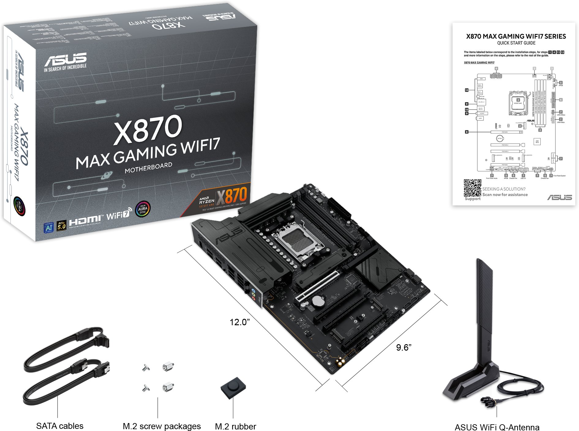 Pllakë amë ASUS X870 MAX Gaming WiFi 7, socket AM5, DDR5, ATX