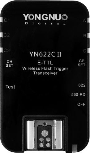 Transceiver blici Yongnuo YN-622C II, wireless E-TTL, për Canon, set 2 copë, i zi