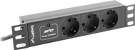 Shirit energjie PDU Lanberg PDU-03F-0200-IEC-BK, 10" 1U, 3x Schuko 2m, i zi
