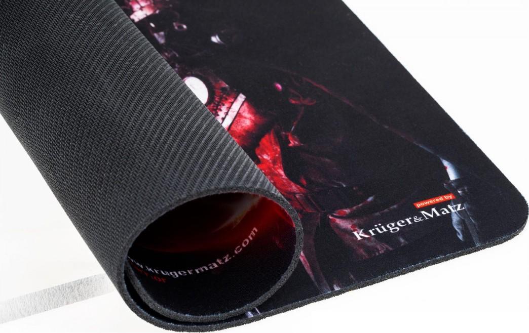 Mousepad Kruger&amp;Matz Warrior KM0767, multispandex, bazë gome kundër rrëshqitjes, i zi