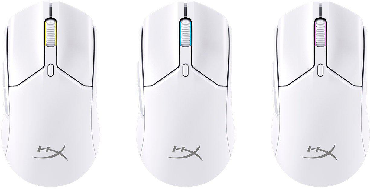 Maus gaming HyperX Pulsefire Haste 2 Core Wireless, pa tela, RGB, i bardhë