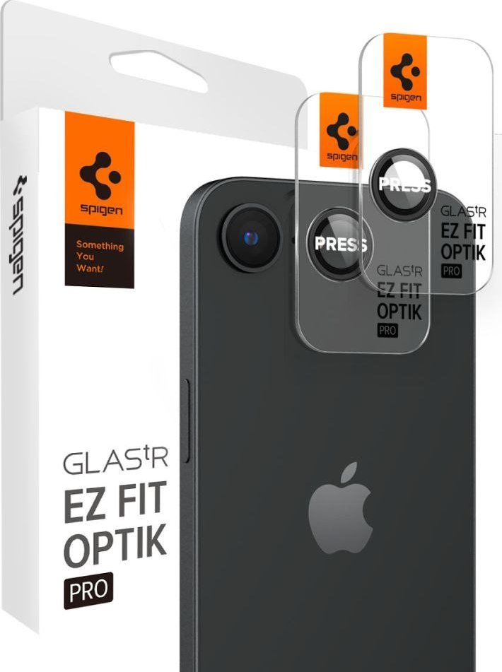 Mbrojtësja e kamerës Spigen Optik Pro Glas.tR EZ Fit, iPhone 16e, 2 copë, e zezë