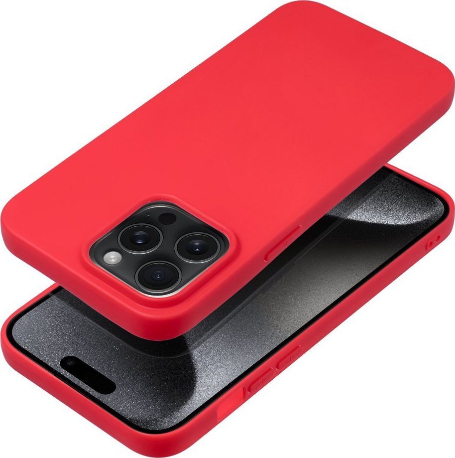Mbulesë telefoni Forcell Soft, për iPhone 15 Pro Max, silikoni, e kuqe