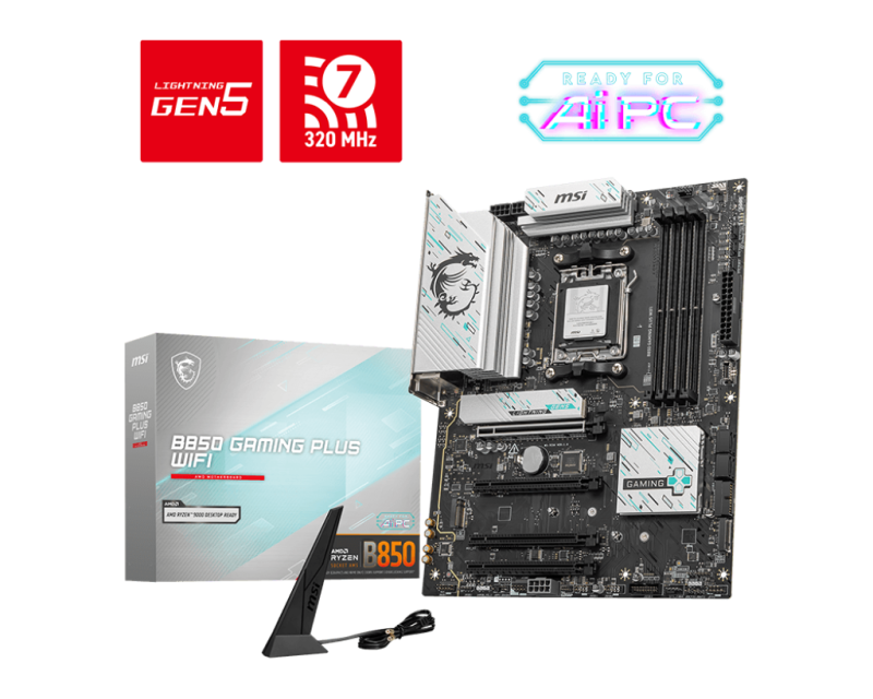 Pllakë amë MSI B850 GAMING PLUS WIFI, socket AM5, ATX, e zezë