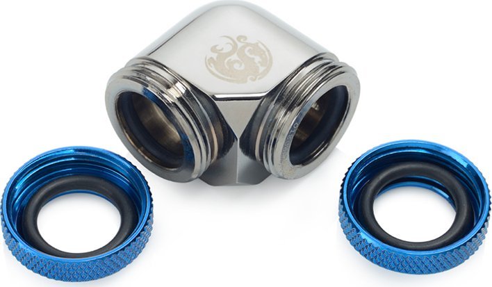 Përshtatës 90° për hardtube Bitspower, 12mm OD, i zi