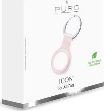 Mbajtëse Puro ICON për Apple AirTag, silikon, sandy pink