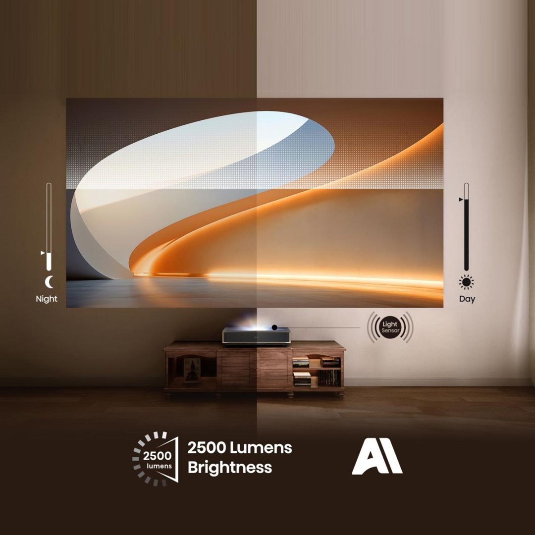 Projektor Hisense PT1, 4K Ultra HD, Trichroma laser, i bardhë