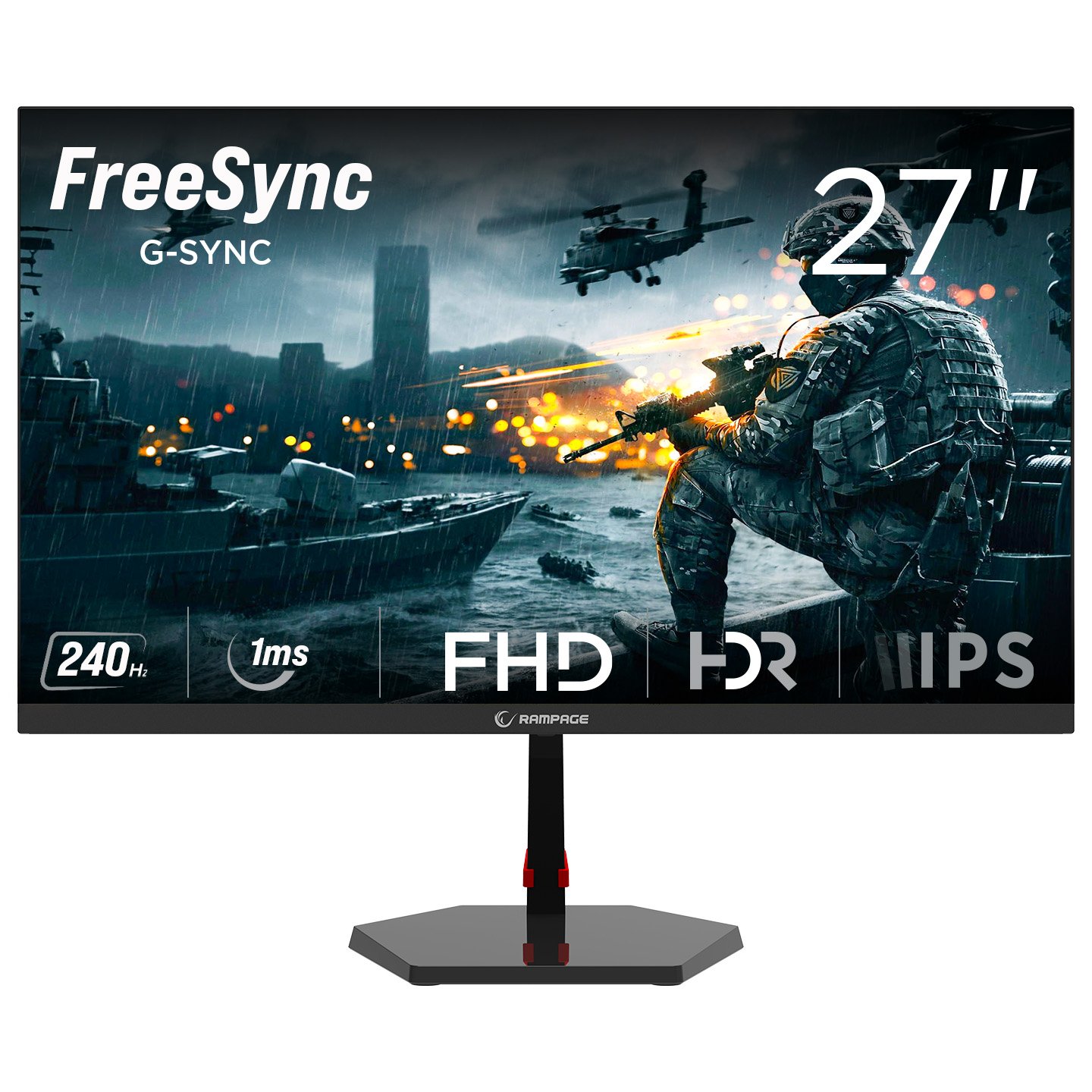 Monitor Gaming Rampage RAVEN RV27R240F – 27″ FHD, 240Hz, 1ms, Fast IPS, HDR