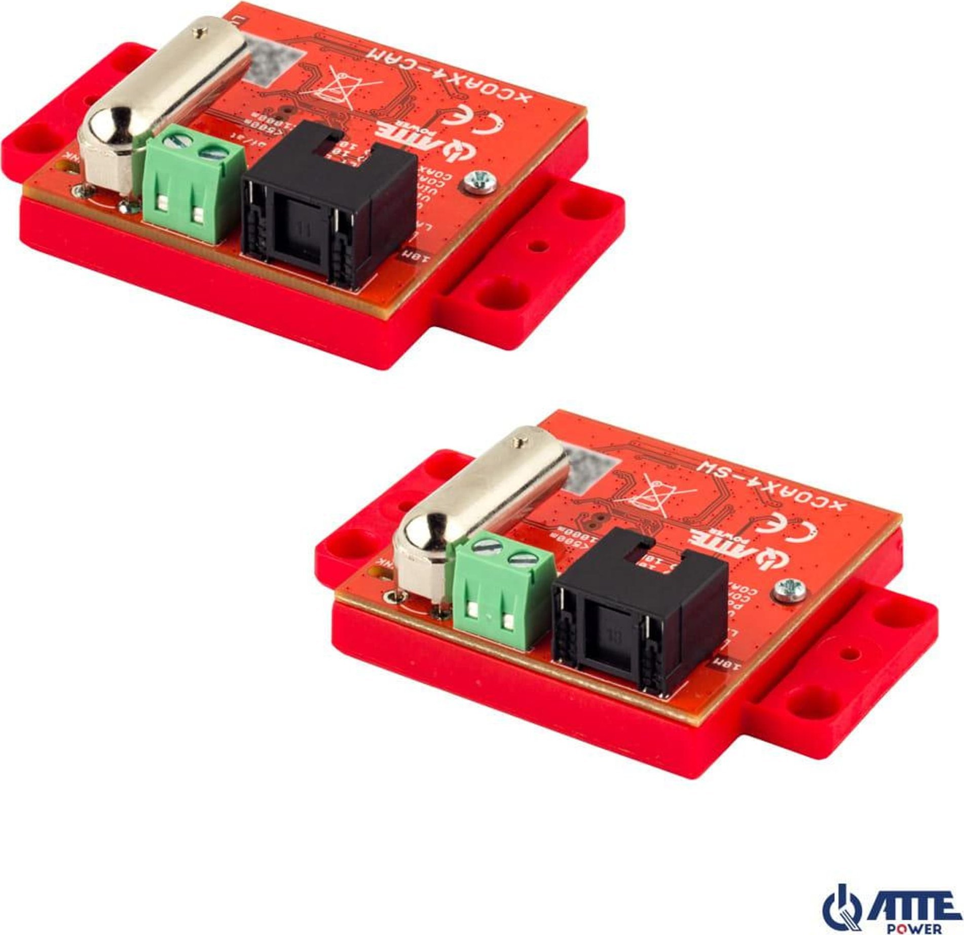 Set konvertuesish aktivë Atte XCOAX4-SET, 100 Mbps, PoE, i zi