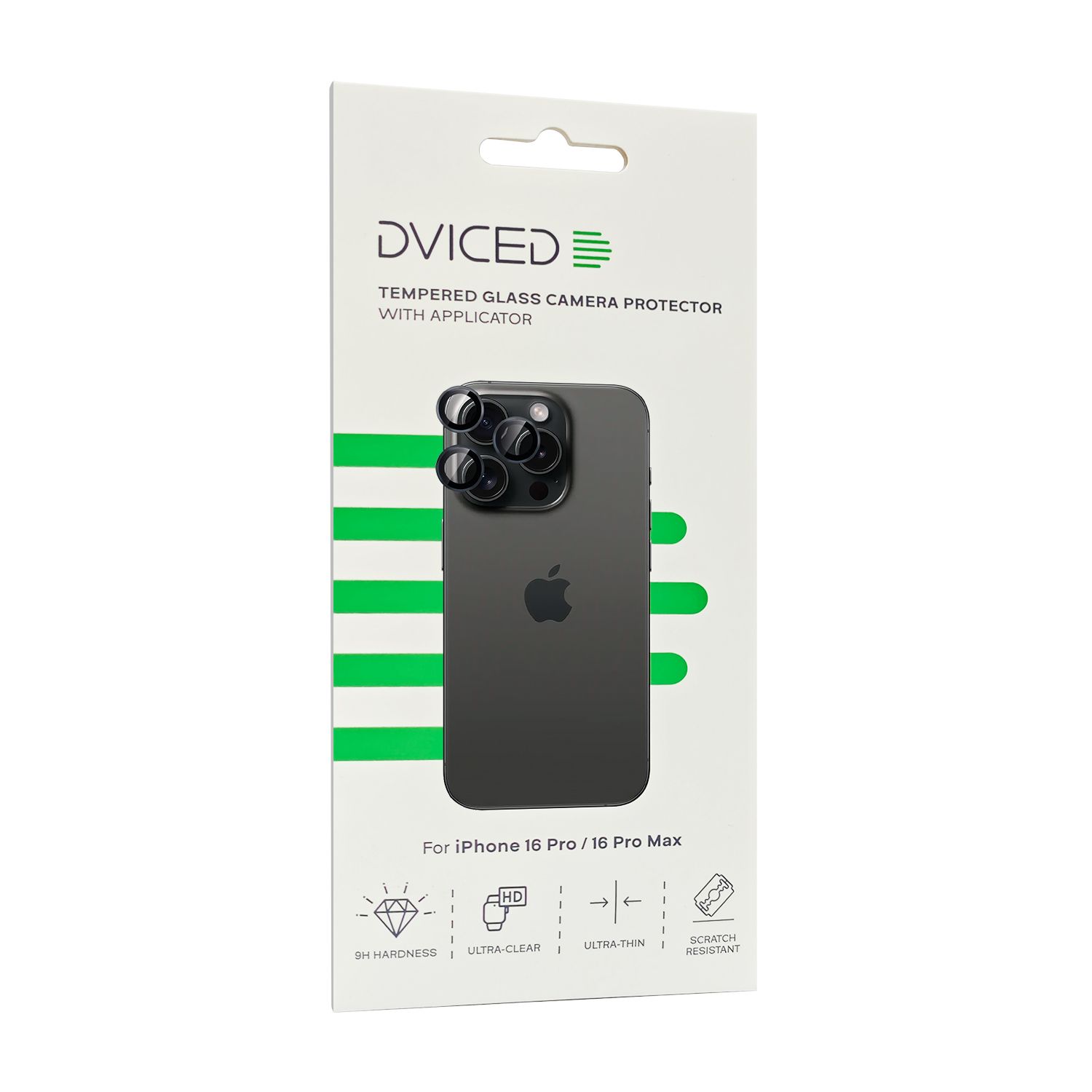 Dviced Tempered Glass Camera Protector For iPhone 16 Pro/16 Pro Max With Applicator
