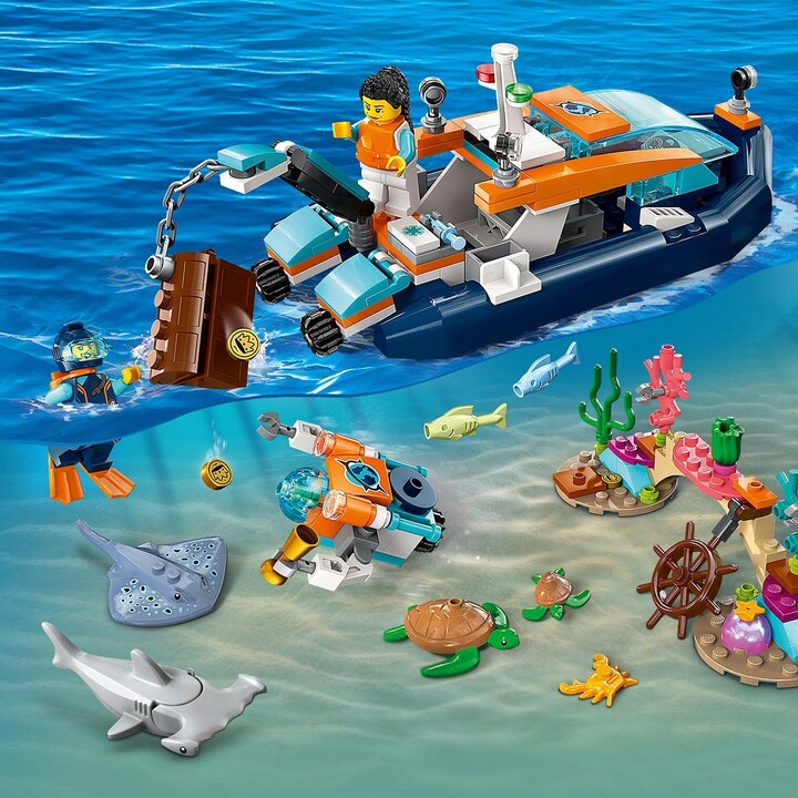 Set LEGO® City 60377 Divers' Exploration Submarine, 182 pjesë