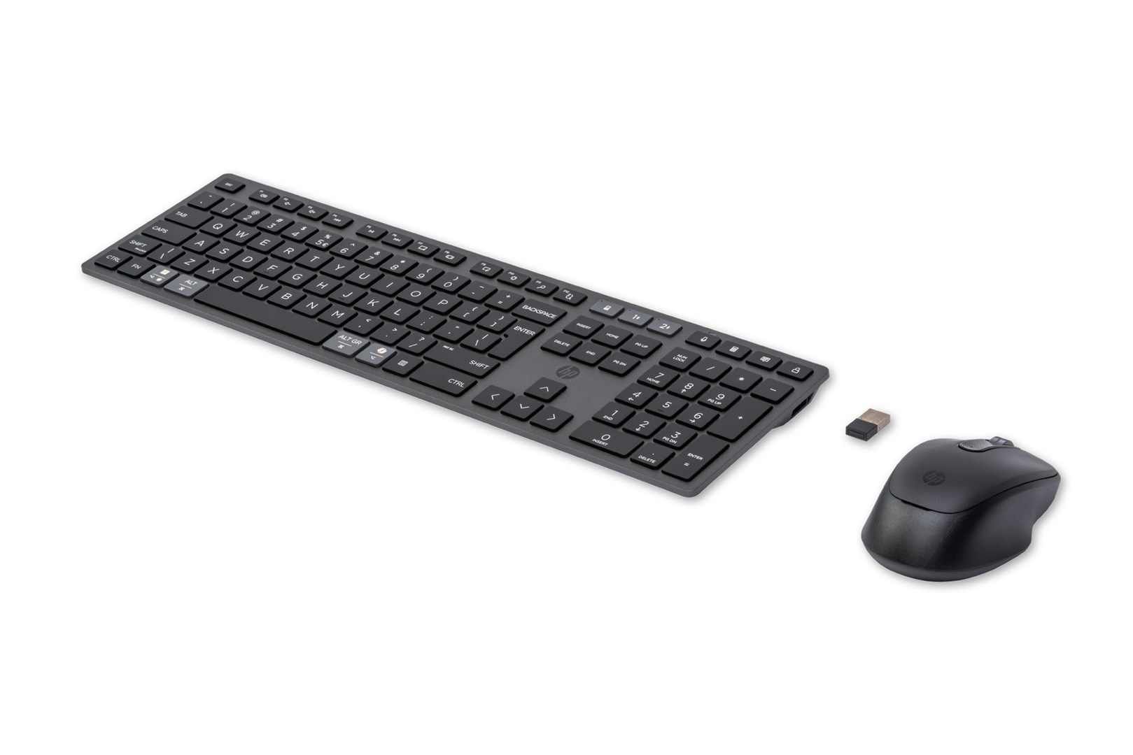 Komplet tastierë dhe maus wireless HP 720, multi device, i rikarikueshëm, i zi