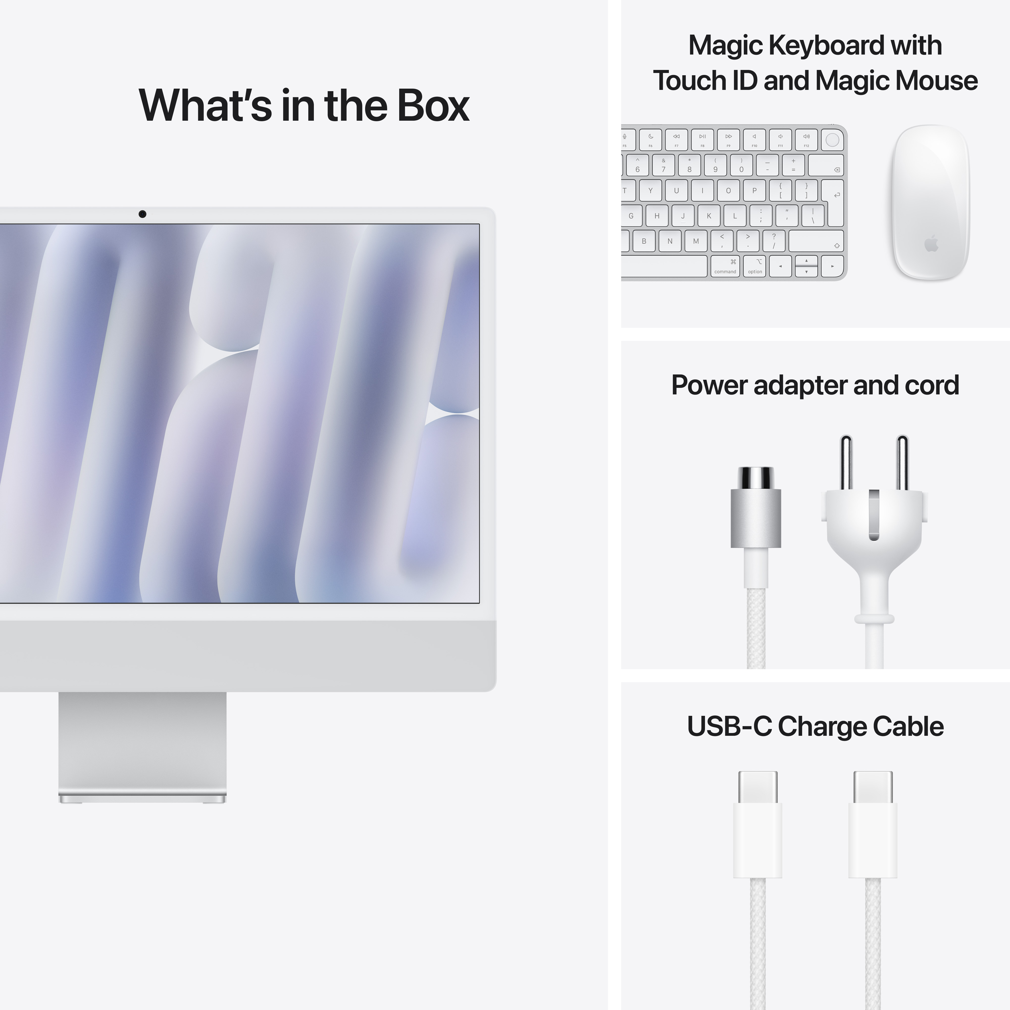 Apple iMac 24", M4 10‑core, 16GB, 512GB SSD, 10‑core GPU, Silver