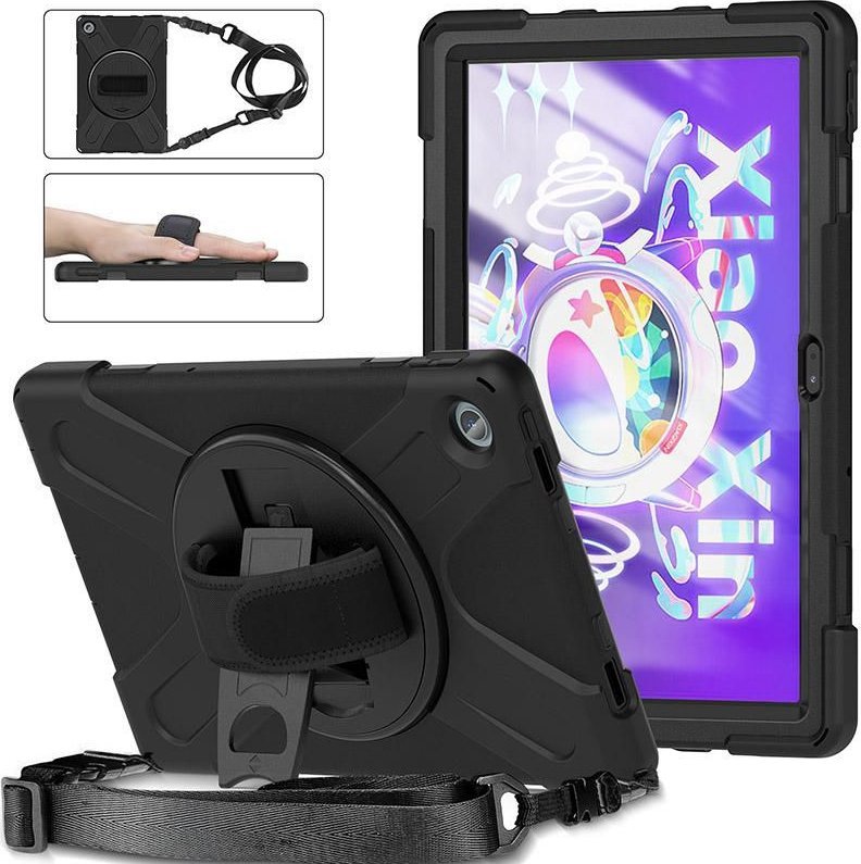 Mbulesë tableti eSTUFF AUSTIN Defender ES681905, për Lenovo Tab M10 Plus Gen 3 10.6", me rrip dore dhe shpatulle, e zezë