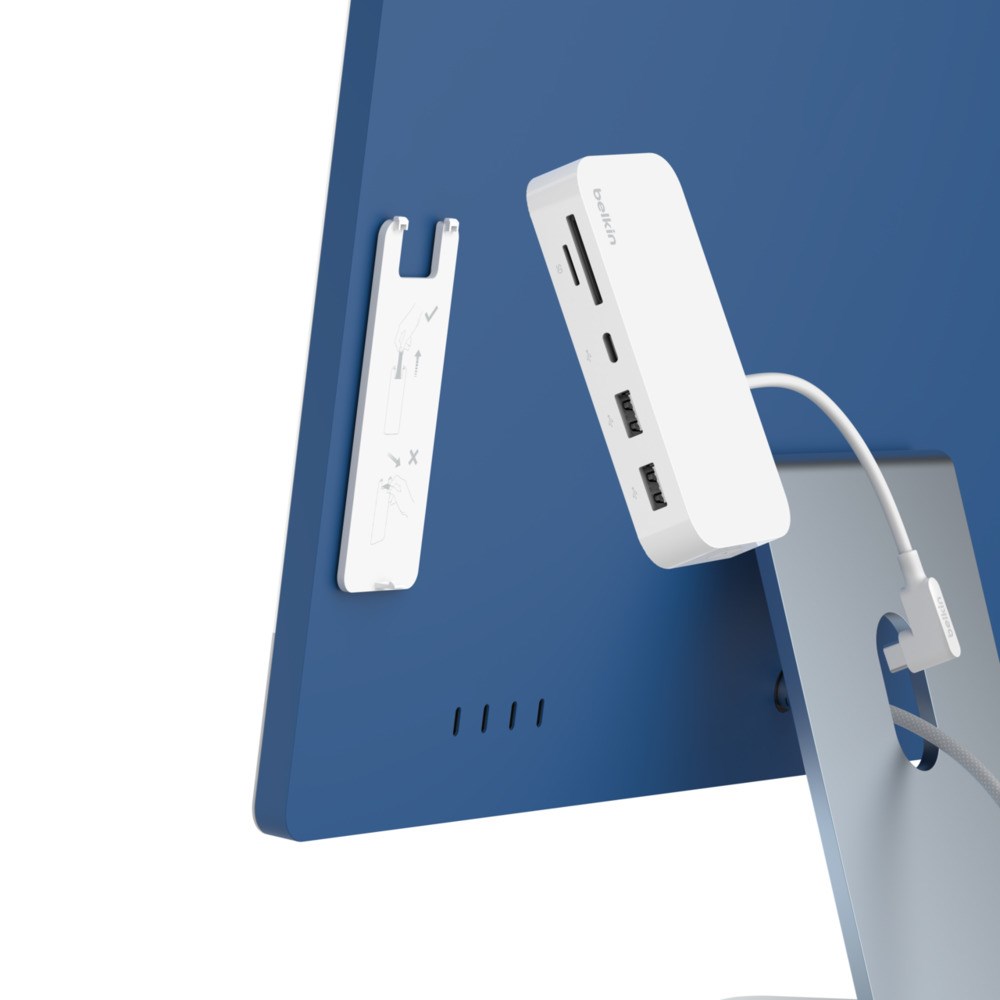 Qendër USB-C Belkin 6-në-1, 24", 10 Gbps, i bardhë