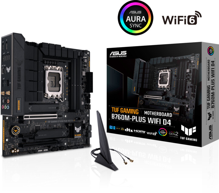 Pllakë amë ASUS TUF GAMING B760M-PLUS WIFI D4 (DDR4) - Intel B760