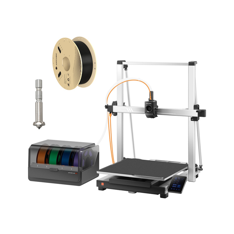 Printer 3D Anycubic Kobra 3 Max Combo, modul ACE Pro 8 ngjyra, me filament PLA, i zi