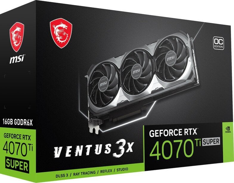 Kartelë grafike MSI GeForce RTX 4070 Ti SUPER Ventus 3X OC 16GB GDDR6X