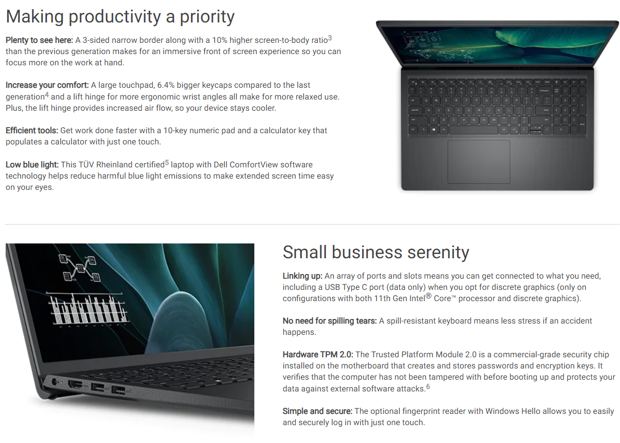 Laptop Dell Vostro 3530, 15.6", Intel Core i7-1355U,16GB RAM, 512GB SSD, Intel Iris Xe Graphics, i zi