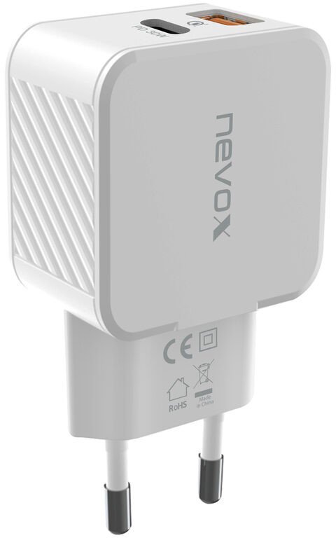 Karikues muri Nevox Dual USB C 45W, 2 porta USB C, GaN, i bardhë