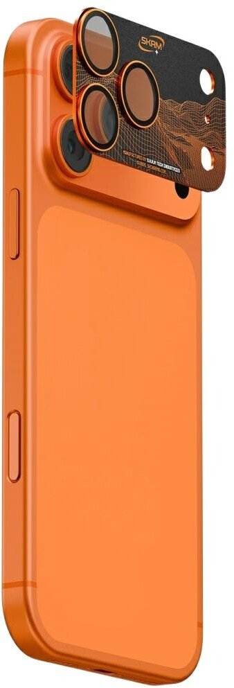 Mbrojtës kamere Skinarma për iPhone 17 Pro, alumin, portokalli