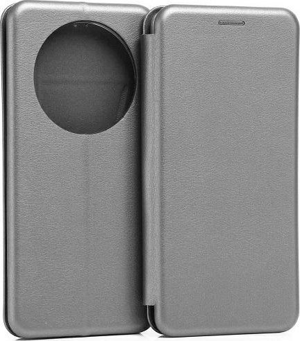 Kapak libri Beline për Honor Magic5 Lite, magnetik, me xhep për karta, gri metalike