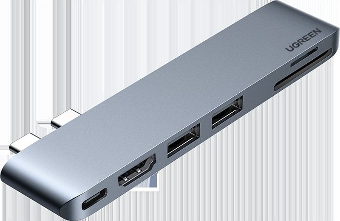 Dok stacion USB C Ugreen CM380, 6 në 1, HDMI USB 3.0 SD, gri