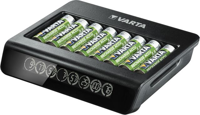 Karikues baterish Varta LCD Multi Charger+, 8 slote, ekran LCD, i zi